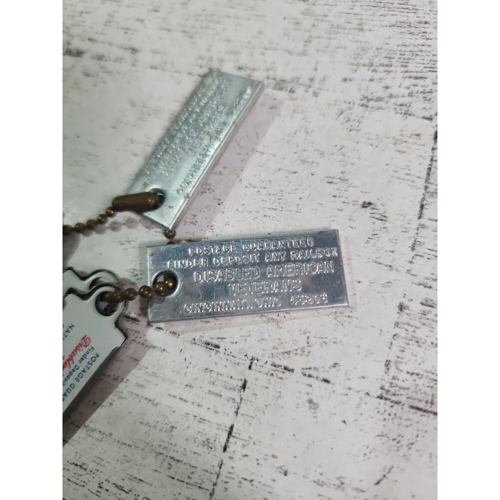 Vintage DAV TAGS Mini License Plate Key Chain LOT OF 7 California 1950-1960s